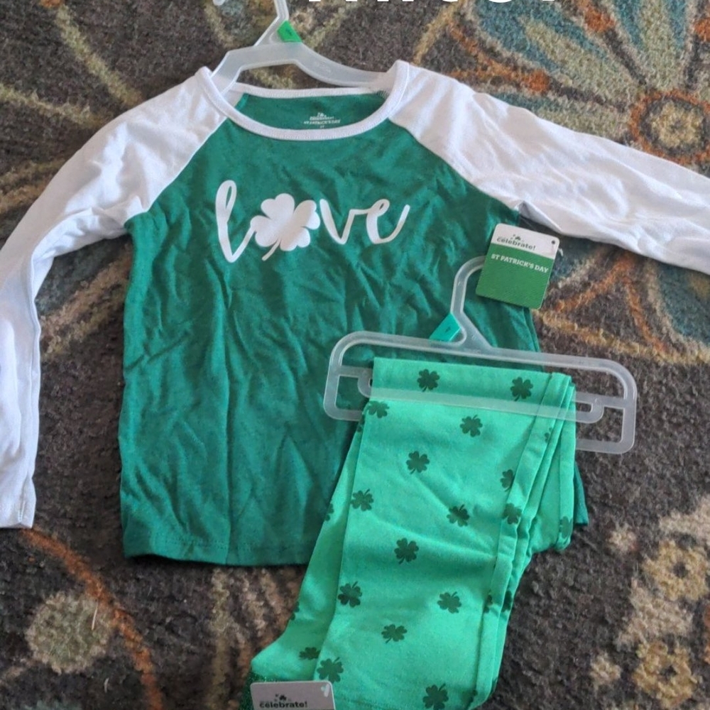 St.Patricks Day Long Sleeve Pants & Shirt Set New With Tags.  5T
